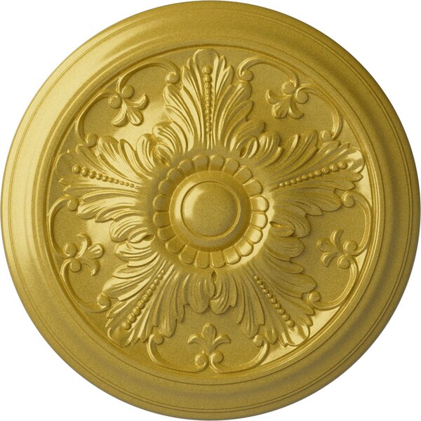 Ekena Millwork Vienna Ceiling Medallion (Fits Canopies up to 3 1/4"), Hand-Painted Rich Gold, 16 7/8"OD x 5/8"P CM17VIRGS - main